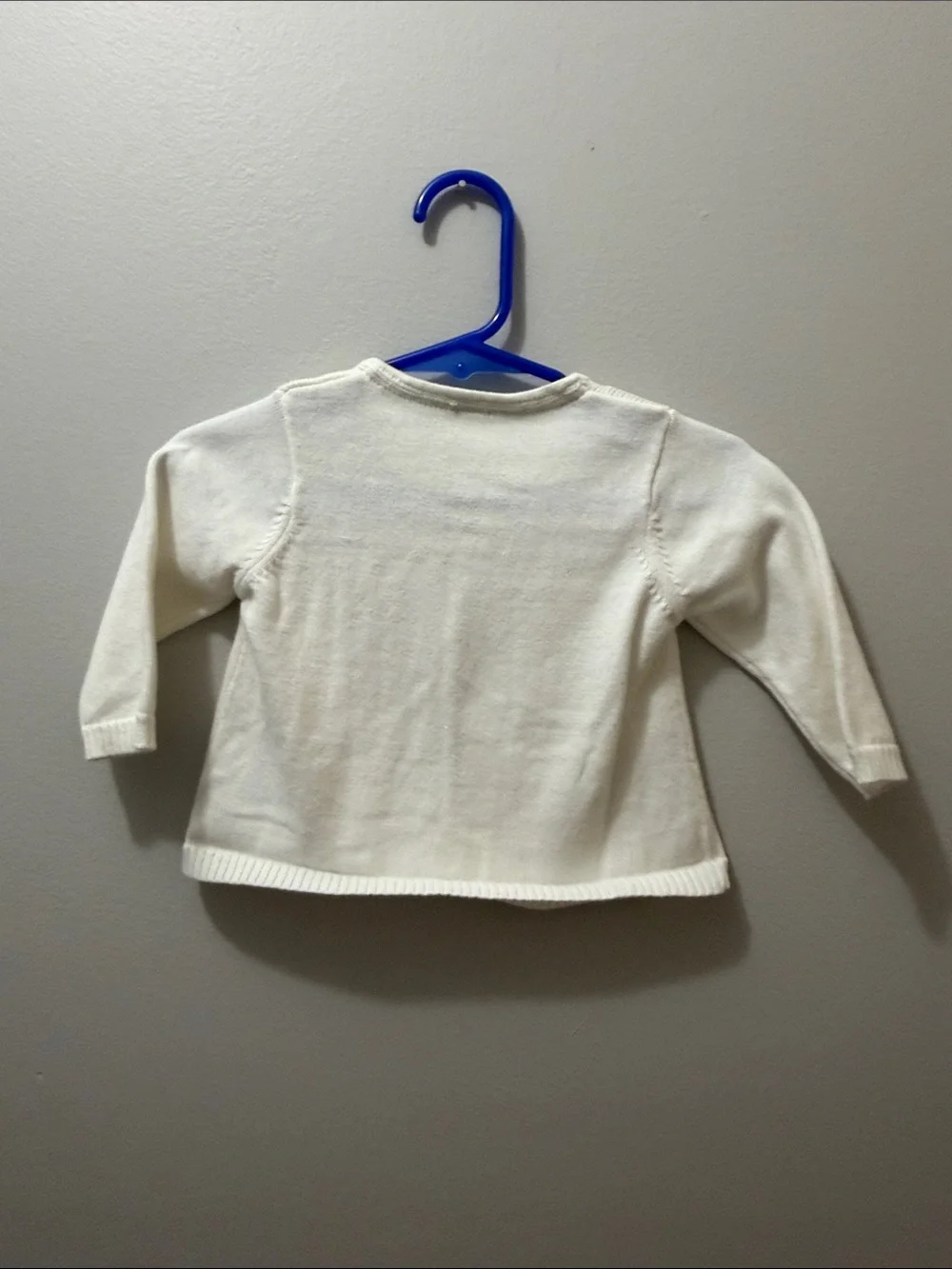 Carter's Cream Knit Cardigan with Pink and Lime Buttons